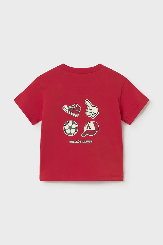 Παιδικό βαμβακερό μπλουζάκι Mayoral 1007.3E.Baby.PPY2 κόκκινο SS26