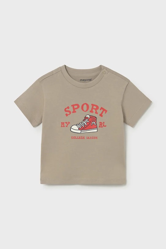 Παιδικό βαμβακερό μπλουζάκι Mayoral στάμπα μπεζ 1007.3E.Baby.PPY2