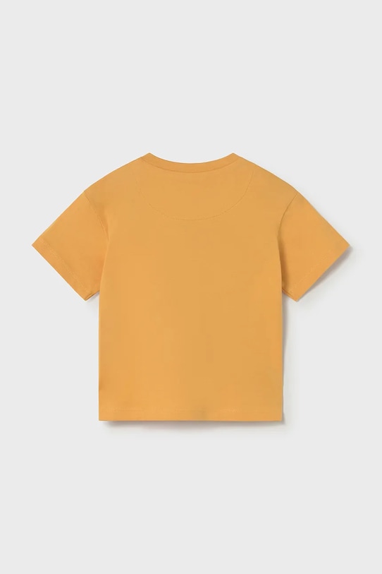 Mayoral t-shirt bawełniany niemowlęcy 1009.3F.Baby.PPY2 żółty SS26