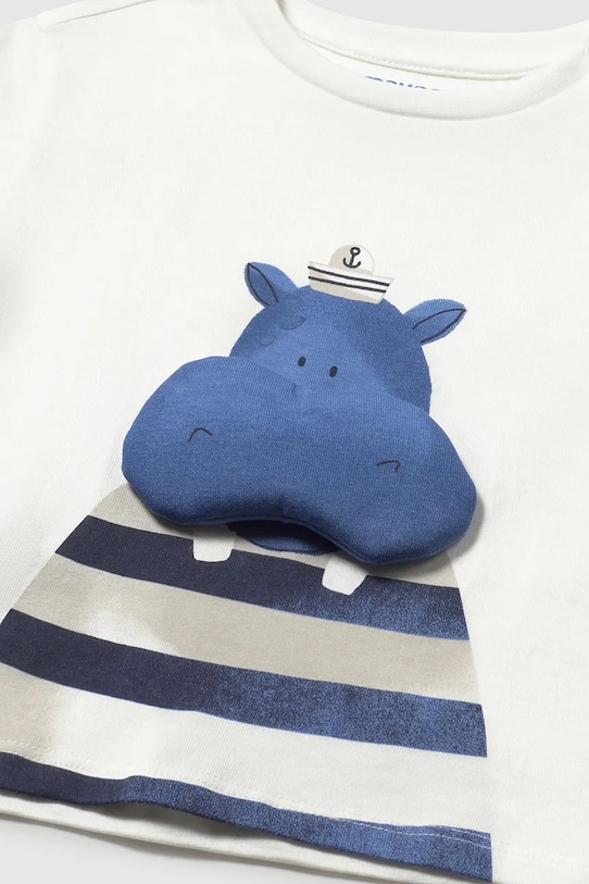 Chłopiec Mayoral t-shirt bawełniany dziecięcy 1011.3G.Baby.PPY2 biały