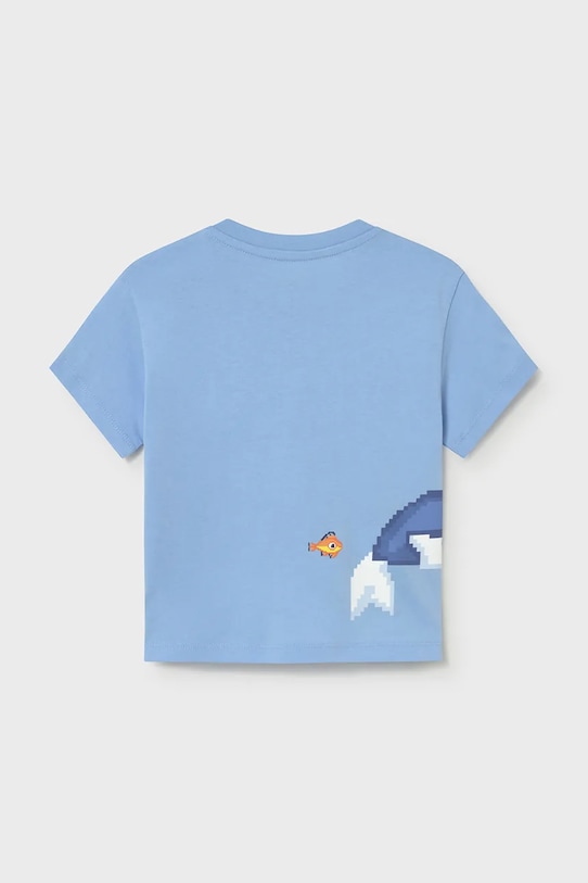 Mayoral t-shirt bawełniany dziecięcy 1013.3H.Baby.PPY2 niebieski SS26