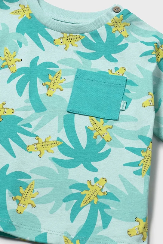 Chłopiec Mayoral t-shirt bawełniany dziecięcy 1014.3J.Baby.PPY2 turkusowy