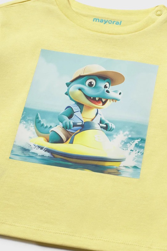 Αγορίστικα Παιδικό βαμβακερό μπλουζάκι Mayoral 1015.3J.Baby.PPY2 κίτρινο