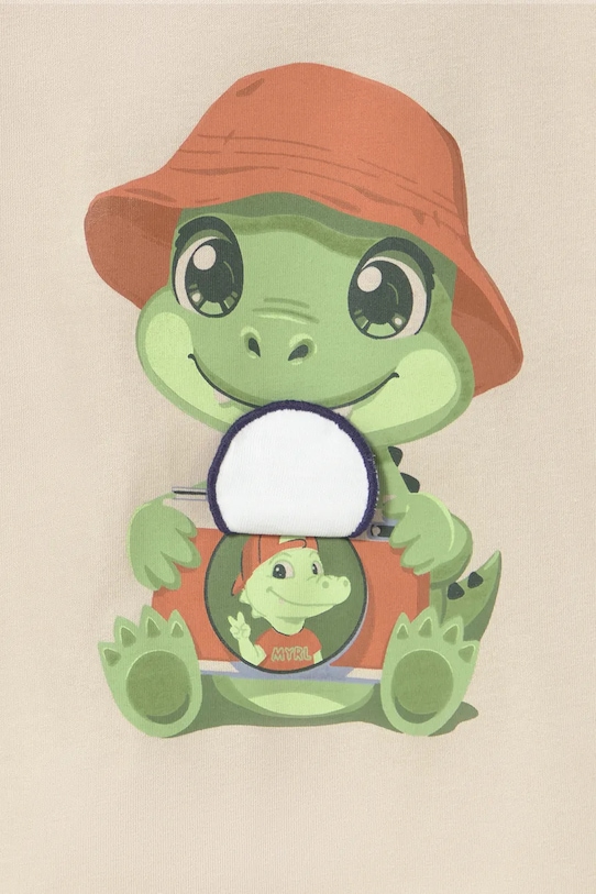 Mayoral t-shirt bawełniany dziecięcy beżowy 1016.3J.Baby.PPY2