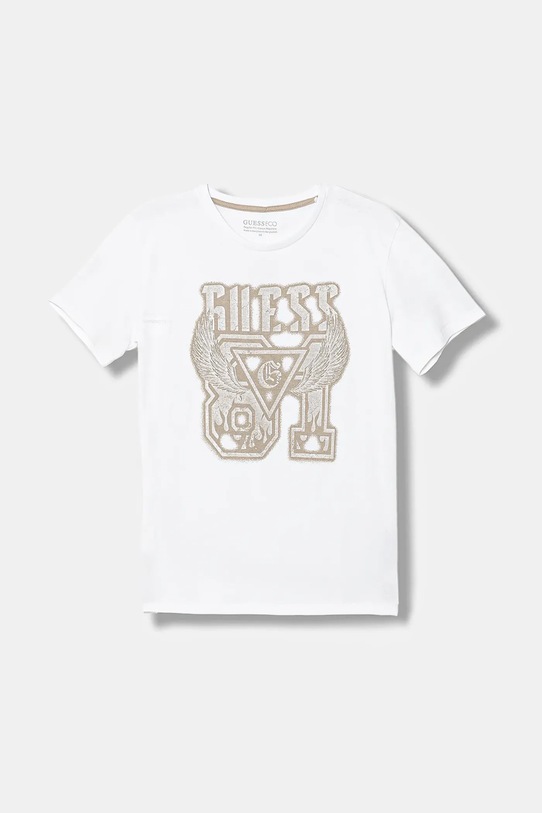 Guess t-shirt bawełniany dziecięcy nadruk biały L6RI01.K8HM4.PPY2