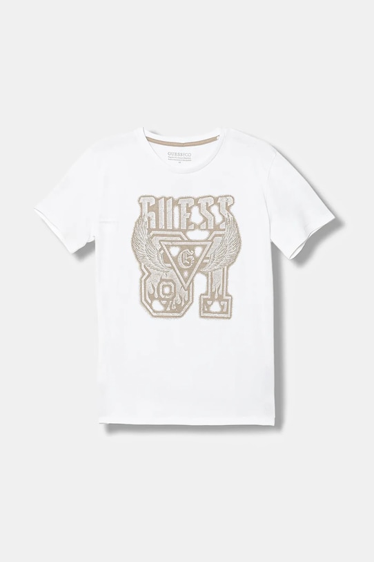 Guess t-shirt bawełniany dziecięcy nadruk biały L6RI01.K8HM4.PPY2