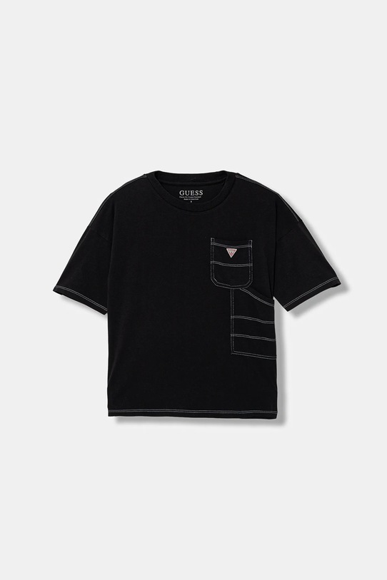 Guess t-shirt bawełniany dziecięcy bawełna czarny L6RI07.K8HM4.PPY2