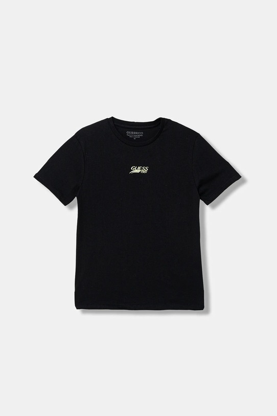 Guess t-shirt bawełniany dziecięcy nadruk czarny L6RI10.K8HM4.PPY2