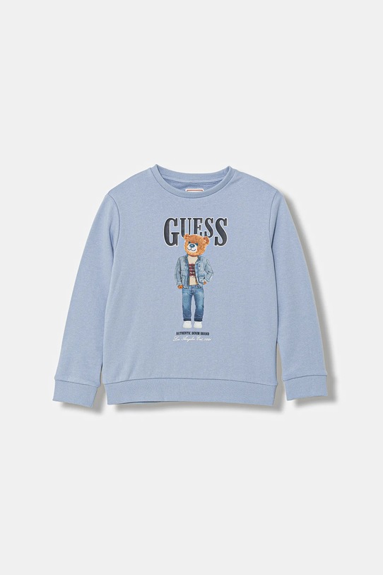 Guess t-shirt bawełniany dziecięcy nadruk niebieski L6RI11.K8HM4.PPY2