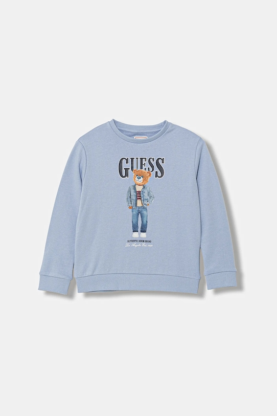 Guess t-shirt bawełniany dziecięcy nadruk niebieski L6RI11.K8HM4.PPY2