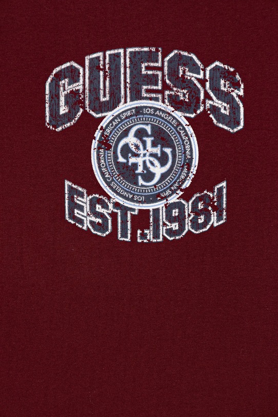 Chłopiec Guess t-shirt bawełniany dziecięcy L6RI13.K8HM4.PPY2 bordowy