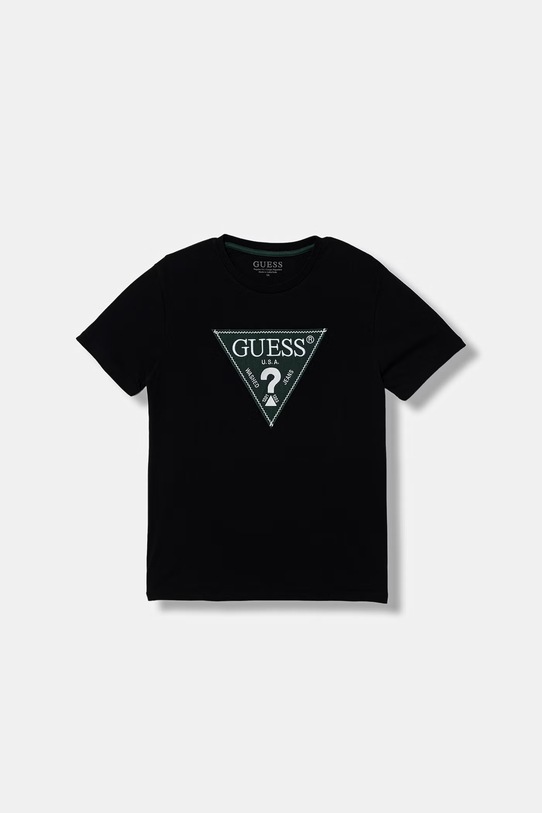 Guess T-shirt dziecięcy bawełniany czarny L6RI15.K8HM4.PPY2