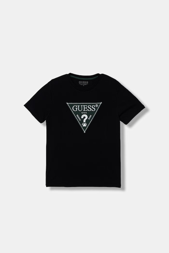 Guess T-shirt dziecięcy bawełniany czarny L6RI15.K8HM4.PPY2