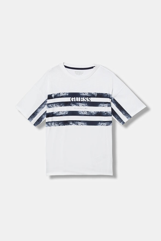 Guess t-shirt bawełniany dziecięcy nadruk biały L6RI16.K8HM4.PPY2