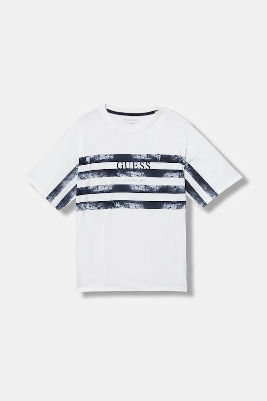 Guess t-shirt bawełniany dziecięcy nadruk biały L6RI16.K8HM4.PPY2