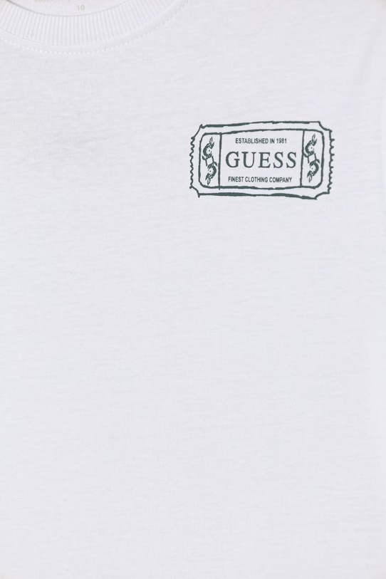 Αγορίστικα Παιδικό βαμβακερό μπλουζάκι Guess L6RI20.K8HM4.PPY2 λευκό