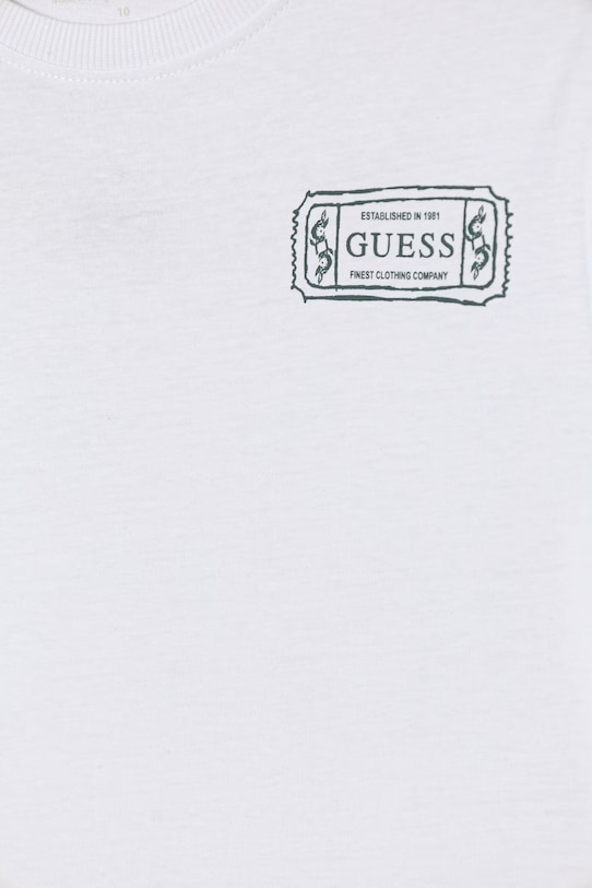 Αγορίστικα Παιδικό βαμβακερό μπλουζάκι Guess L6RI20.K8HM4.PPY2 λευκό