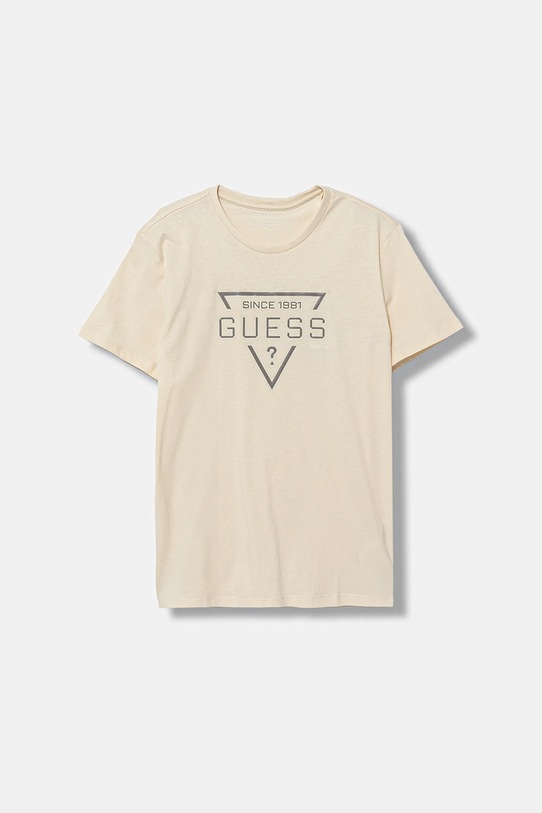Guess t-shirt bawełniany dziecięcy nadruk beżowy L6RI30.I3Z14.PPY2