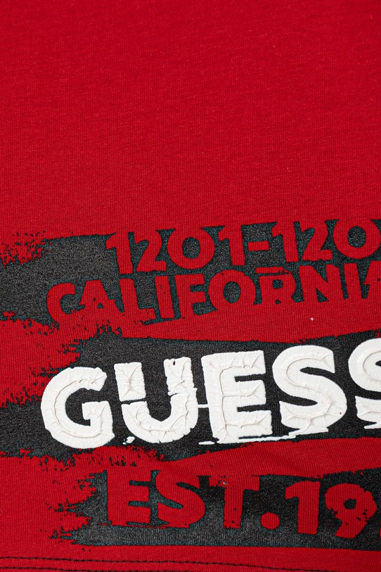 Chłopiec Guess t-shirt bawełniany dziecięcy N6RI02.K8HM4.PPY2 czerwony