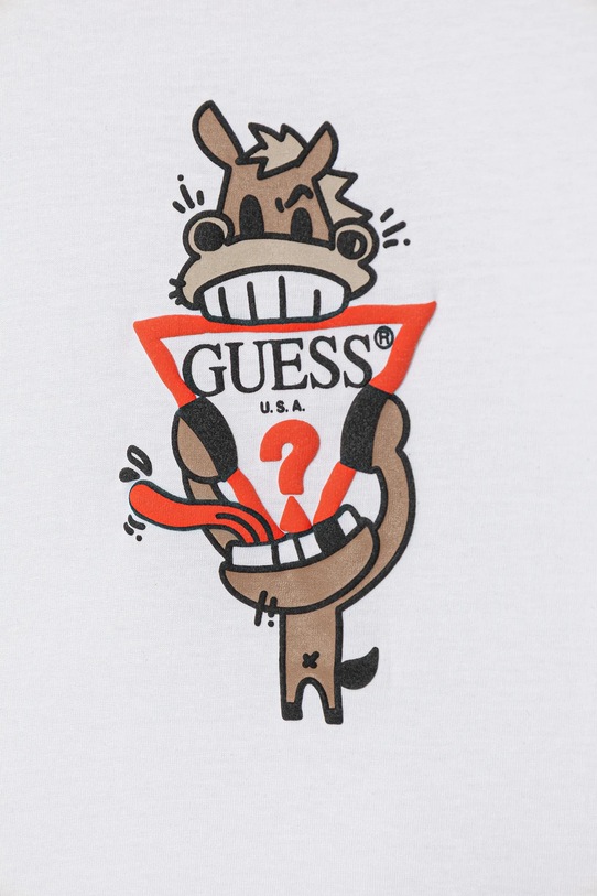Chłopiec Guess t-shirt bawełniany dziecięcy N6RI03.K8HM4.PPY2 biały
