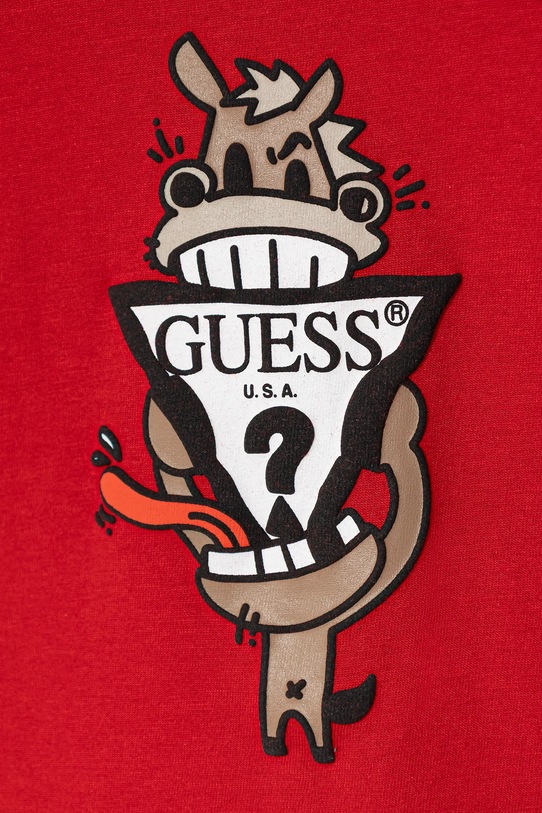Chłopiec Guess t-shirt bawełniany dziecięcy N6RI03.K8HM4.PPY2 czerwony