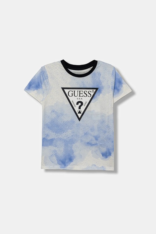 Guess t-shirt bawełniany nadruk niebieski N6RI04.K8HM4.PPY2