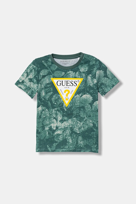 Guess t-shirt bawełniany nadruk zielony N6RI04.K8HM4.PPY2