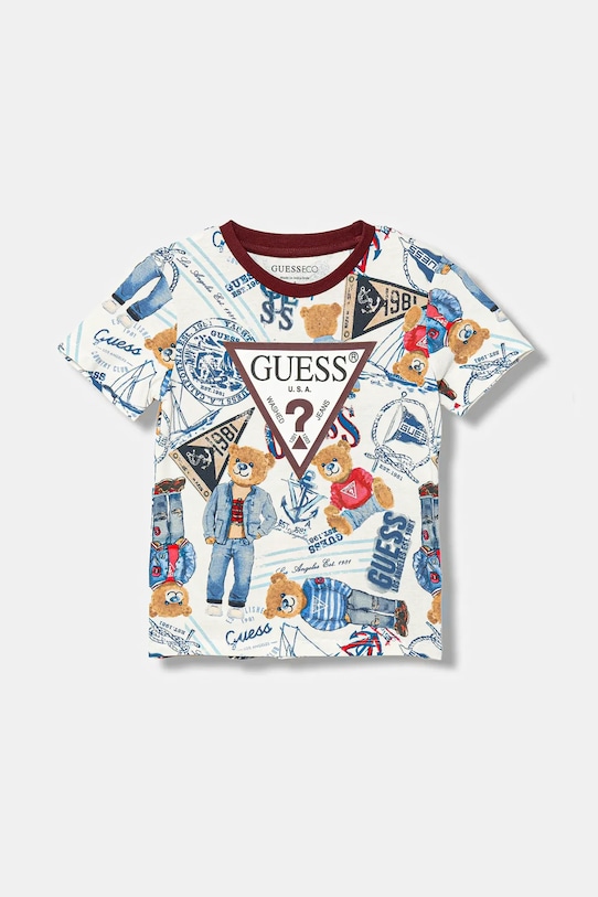 Guess t-shirt bawełniany nadruk multicolor N6RI04.K8HM4.PPY2