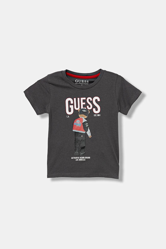Guess t-shirt bawełniany dziecięcy nadruk szary N6RI05.K8HM4.PPY2