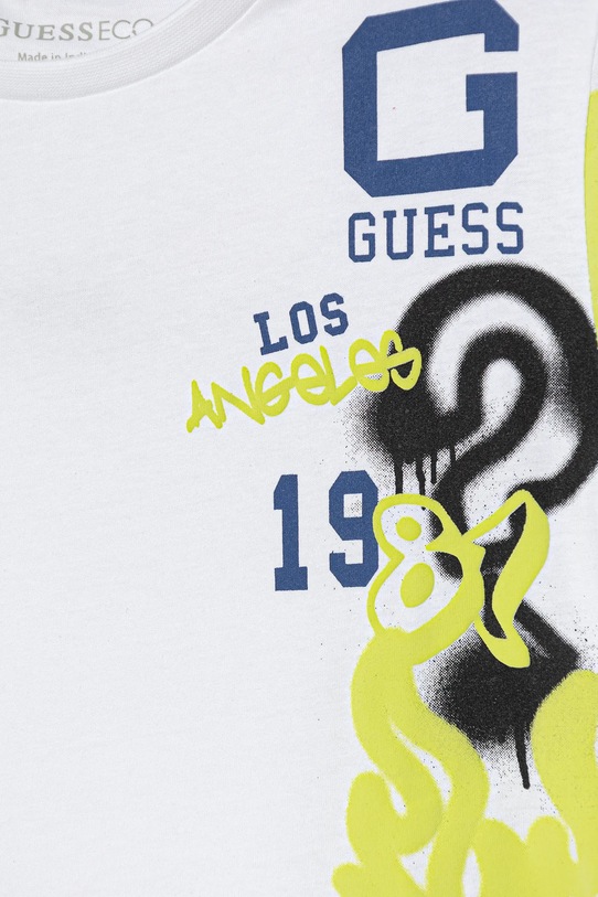 Chłopiec Guess t-shirt bawełniany dziecięcy N6RI07.K8HM4.PPY2 biały