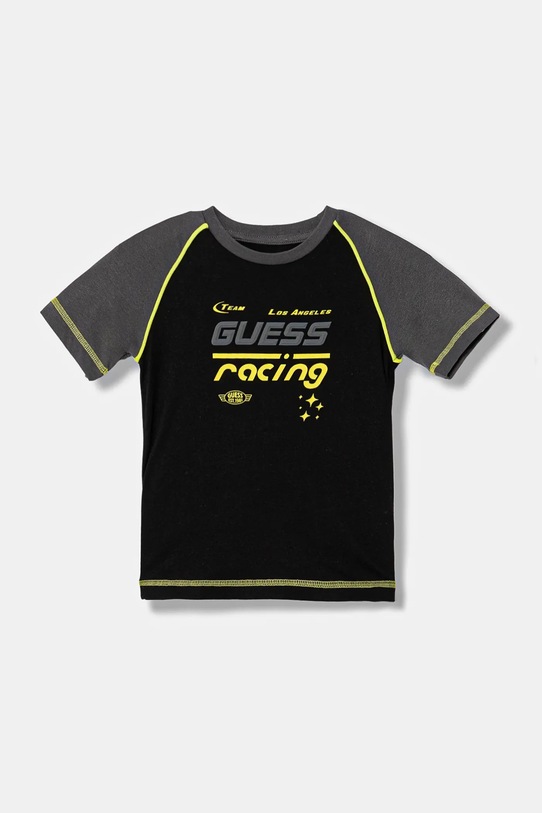 Guess t-shirt bawełniany dziecięcy nadruk czarny N6RI08.K8HM4.PPY2