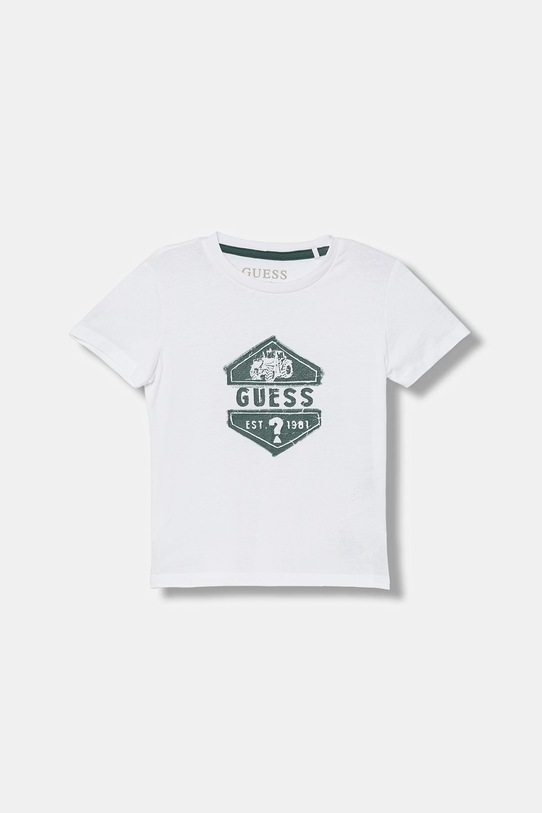 Guess t-shirt bawełniany dziecięcy nadruk biały N6RI18.K8HM4.PPY2