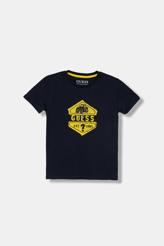 Guess t-shirt bawełniany dziecięcy nadruk granatowy N6RI18.K8HM4.PPY2