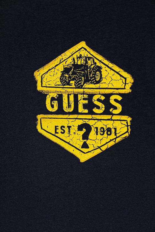 Chłopiec Guess t-shirt bawełniany dziecięcy N6RI18.K8HM4.PPY2 granatowy
