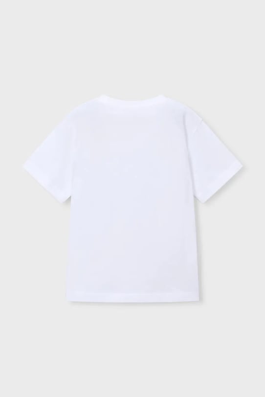 Παιδικό βαμβακερό μπλουζάκι Mayoral 3059.5C.Mini.PPY2 λευκό SS26