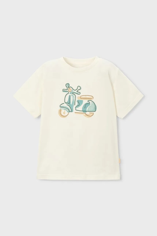 Παιδικό βαμβακερό μπλουζάκι Mayoral 3060.5C.Mini.PPY2 λευκό SS26