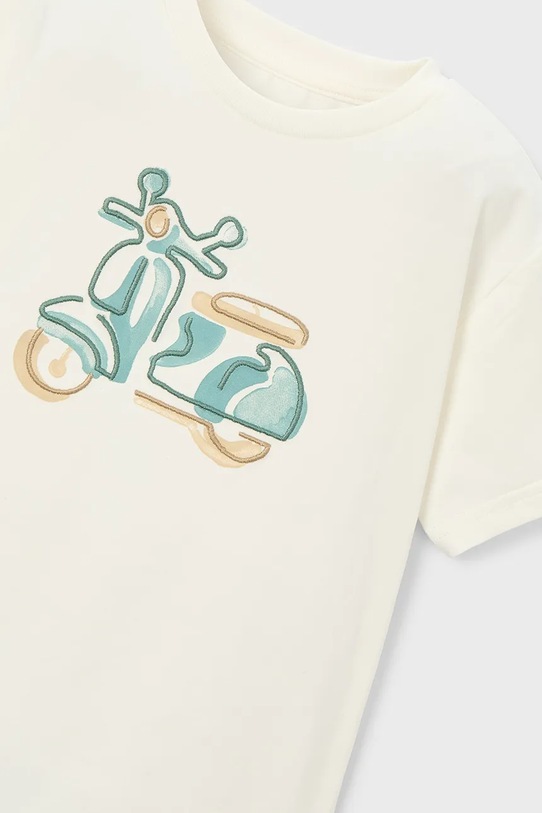 Παιδικό βαμβακερό μπλουζάκι Mayoral λευκό 3060.5C.Mini.PPY2