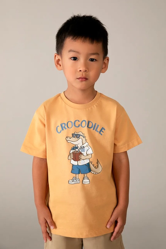 Παιδικό βαμβακερό μπλουζάκι Mayoral στάμπα ροζ 3062.5D.Mini.PPY2