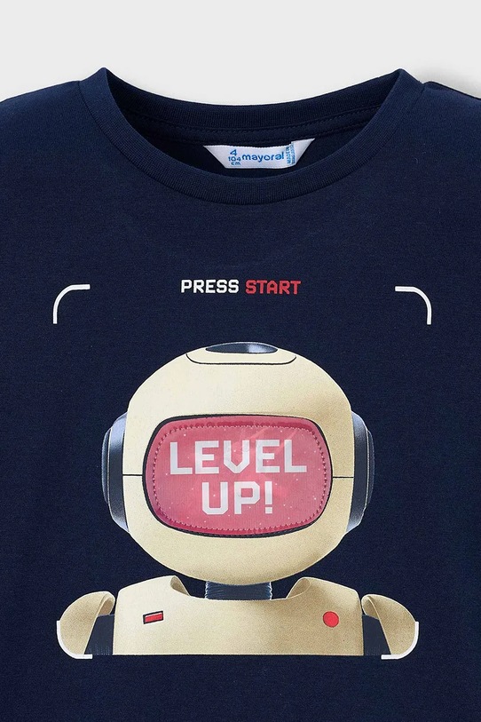 Αγορίστικα Παιδικό βαμβακερό μπλουζάκι Mayoral 3065.5E.Mini.PPY2 σκούρο μπλε