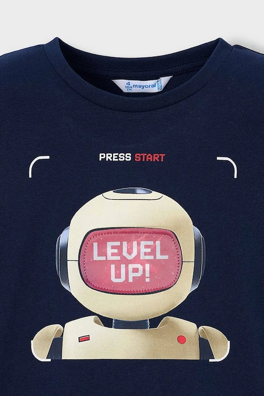 Αγορίστικα Παιδικό βαμβακερό μπλουζάκι Mayoral 3065.5E.Mini.PPY2 σκούρο μπλε