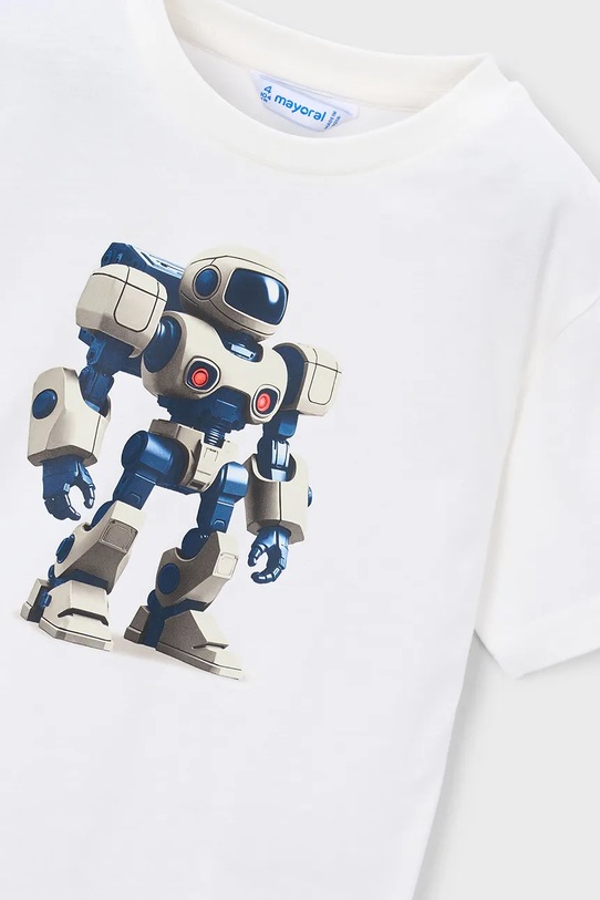 Chłopiec Mayoral t-shirt bawełniany dziecięcy 3066.5E.Mini.PPY2 biały