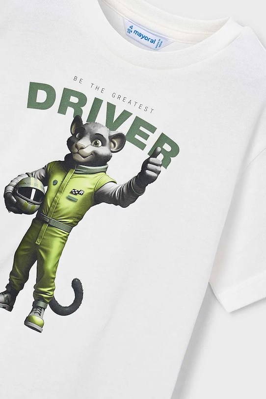 BIMBO Mayoral t-shirt in cotone per bambini 3070.5F.Mini.PPY2 bianco