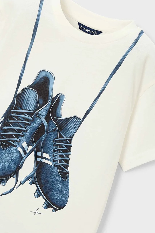 Παιδικό βαμβακερό μπλουζάκι Mayoral λευκό 3075.5G.Mini.PPY2