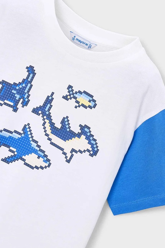 Chłopiec Mayoral t-shirt bawełniany dziecięcy 3076.5H.Mini.PPY2 biały