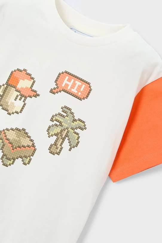 Chłopiec Mayoral t-shirt bawełniany dziecięcy 3076.5H.Mini.PPY2 biały