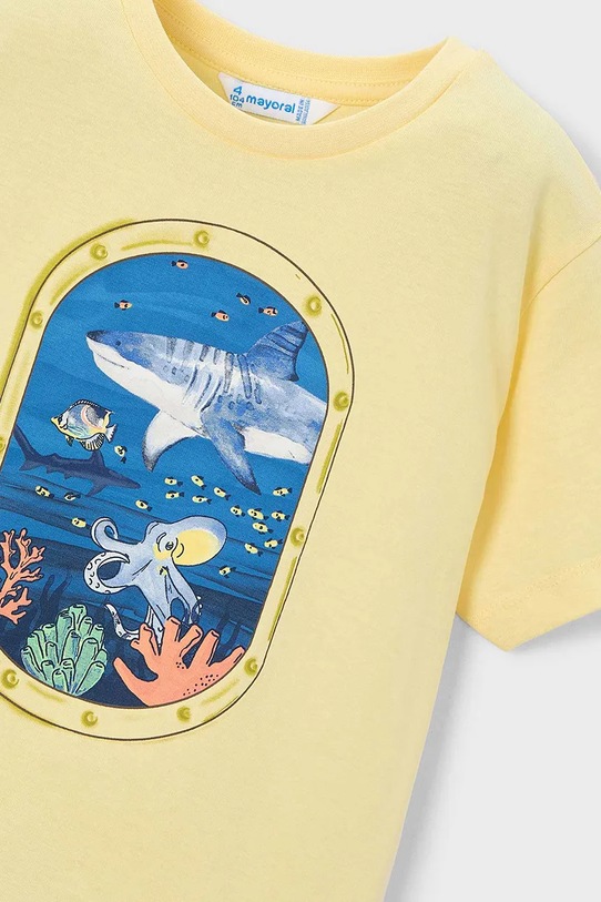 Mayoral t-shirt bawełniany dziecięcy żółty 3079.5J.Mini.PPY2