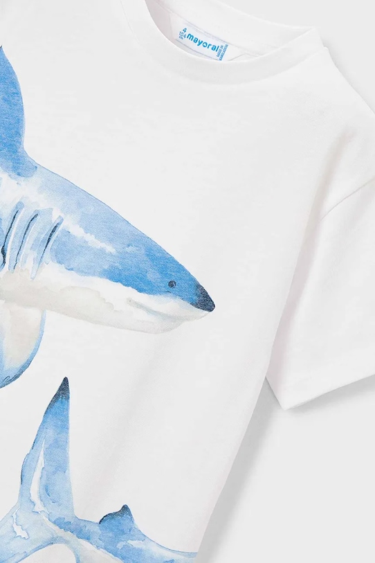 Mayoral t-shirt bawełniany dziecięcy biały 3080.5J.Mini.PPY2