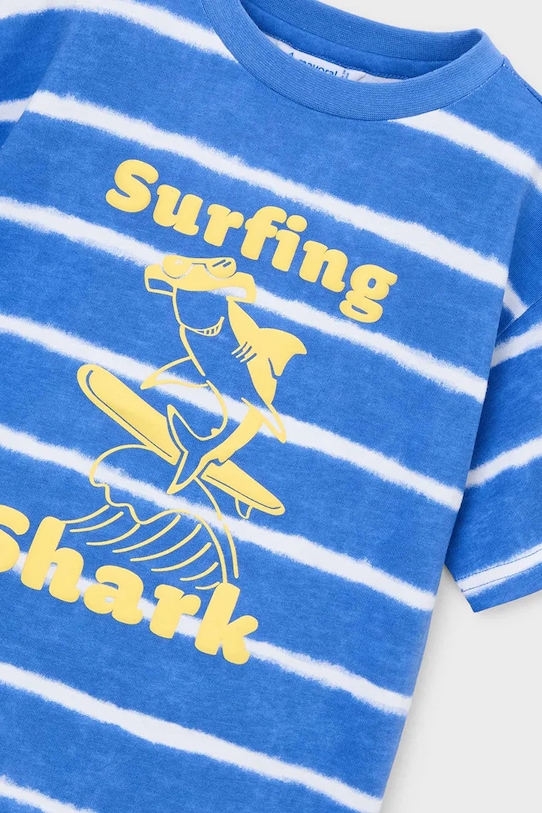 Mayoral t-shirt bawełniany dziecięcy niebieski 3082.5J.Mini.PPY2