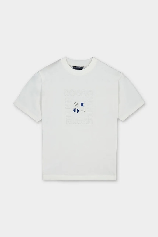 Mayoral t-shirt bawełniany dziecięcy 6031.7C.Junior.PPY2 beżowy SS26