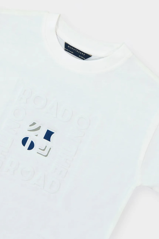 Mayoral t-shirt bawełniany dziecięcy beżowy 6031.7C.Junior.PPY2